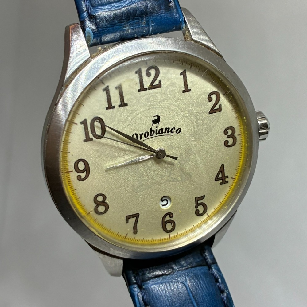 Orobianco Semplicitus OR-0018 Men's Watch Blue Leather Quartz- Working!